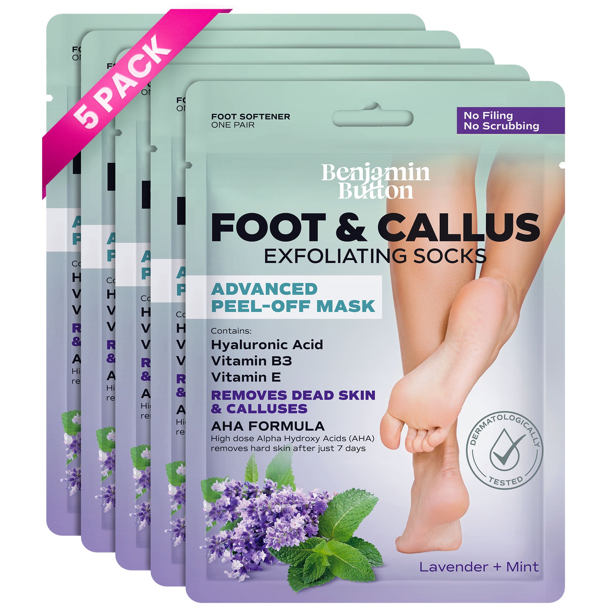 Exfoliërend Voetenmasker 5-Pack