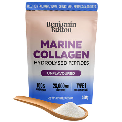 Marine collageenpoeder – 93% eiwit, wild gevangen, 400g ongeflavoured | Benjamin Button