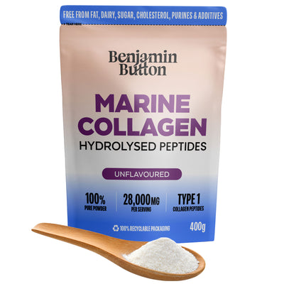Marine collageenpoeder – 93% eiwit, wild gevangen, 400g ongeflavoured | Benjamin Button